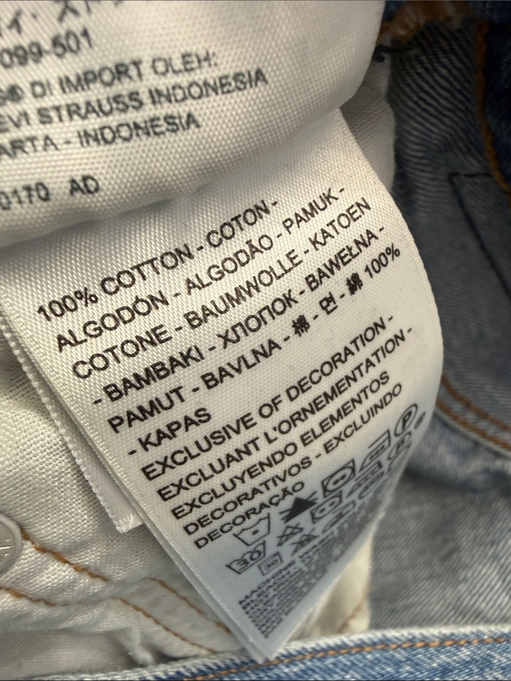 Levi's Premium 501 Denim Cut-Off‎ Short 100% Cotton Button Fly Size 28 - Picture 9 of 10